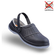 Mekap Slipper 211-02 Siyah Çelik Burunsuz Sabo Sandalet